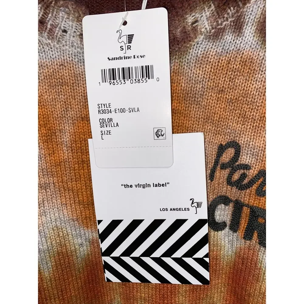 Sandrine Rose x Free People Dip Dyed Paradise Circus Cashmere/Wool Sweater Sz Lg